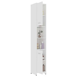 Maison Chic Armoire de salle de bain,Meuble de rangement,Meuble haut Blanc 30x30x183,5 cm Aggloméré -GKD938788 pas cher