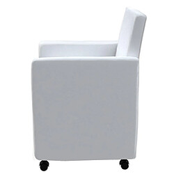 Acheter vidaXL Chaises à manger lot de 6 blanc similicuir