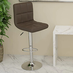 vidaXL Tabouret de bar Marron Similicuir 