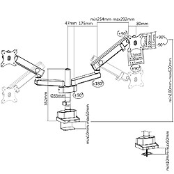 Acheter Maclean Support de bureau pour double moniteurs avec ressort à gaz VESA 75x75 100x100 17 ""-32’’ MC-812