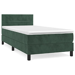 vidaXL Sommier à lattes de lit avec matelas Vert foncé 100x200 cm