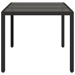 Acheter vidaXL Table de jardin dessus en verre Noir 150x90x75cm Résine tressée