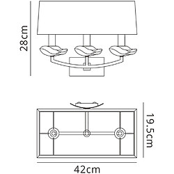 Luminaire Center Applique murale Akira avec interrupteur 3 Ampoules E14, chrome poli avec Abat jour noir