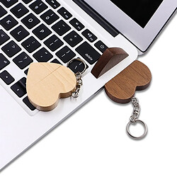 Avis Wewoo Clé USB Couple de disques MicroDrive 16 Go USB 2.0 en bois forme de coeur U de noyer