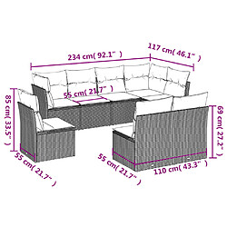 Avis vidaXL Salon de jardin 8 pcs avec coussins marron résine tressée