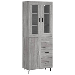 vidaXL Buffet haut Sonoma gris 69,5x34x180 cm Bois d'ingénierie