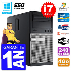 PC Tour DELL 9020 Intel Core I7-4790 RAM 4Go SSD 240Go Graveur DVD Wifi W7 · Occasion 