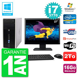 PC HP 6300 MT Ecran 27" Core i7-3770 RAM 16Go Disque 2To Graveur DVD Wifi W7 · Occasion 