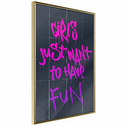 Paris Prix Affiche Murale Encadrée What Girls Want 40 x 60 cm Or 