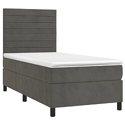 Avis Sommier à lattes et matelas LED,Cadre à lattes de lit pour Adulte Gris foncé 90x200cm Velours -MN14746