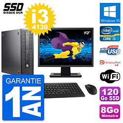 PC HP 600 G1 SFF Ecran 19" Intel Core i3-4130 RAM 8Go SSD 120Go Windows 10 Wifi · Occasion 