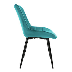 Avis ML-Design Lot 4x chaises de salle à manger rembourrée velours pétrole fauteuils moderne