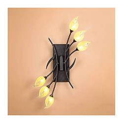 Luminaire Center Plafonnier/Applique Hollet avec interrupteur 6 Ampoules G9, marron/noir oxydé Coloris : marron/noir oxydé Coloris de l'abat jour : ambre/transparent Fabriqué à la main Largeur en Cm : 54 Hauteur en Cm : 73 Profondeur en Cm : 15 Poids en