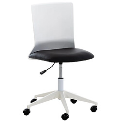 Decoshop26 Chaise de bureau sur roulettes moderne pivotante hauteur réglable plastique blanc et synthétique noir BUR10494 