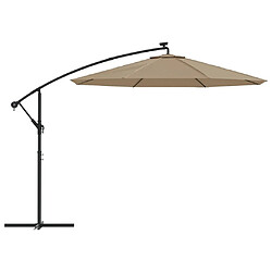 Acheter vidaXL Tissu de remplacement pour parasol déporté taupe 300 cm