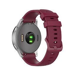 Wewoo Bracelet pour montre connectée de remplacement Smartwatch en silicone Garmintaille 22 mm universel vin rouge 