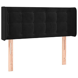 Maison Chic Tête de lit scandinave avec oreilles,meuble de chambre Noir 103x16x78/88 cm Velours -MN13711