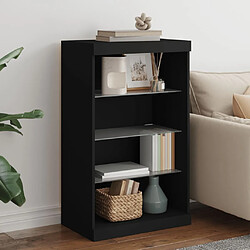 Maison Chic Commode Buffet - Meuble de rangement avec lumières LED noir 60,5x37x100 cm -GKD16625