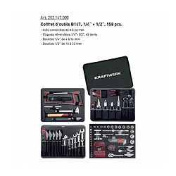 Coffret d'outils Kraftwerk B147 1/4 et 1/2 158 pièces 202.147.000