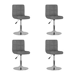 vidaXL Chaises pivotantes à manger lot de 4 Gris clair Tissu 