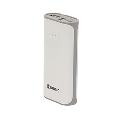 KONIG Batterie de secours pour telephone 5000 mAh USB Blanc