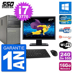 PC Tour Dell 9010 Ecran 27" Intel i7-3770 RAM 16Go SSD 240Go Windows 10 Wifi · Occasion 