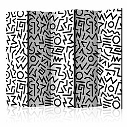 Paris Prix Paravent 5 Volets Black & White Maze 172x225cm 