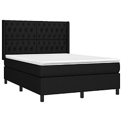 Avis vidaXL Sommier à lattes de lit matelas et LED Noir 140x190 cm Tissu