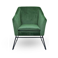 Meubler Design Fauteuil En Velours Et Métal Noir Zadig - Velours Vert