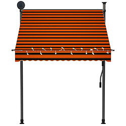 Acheter Maison Chic Auvent manuel rétractable,Store manuel de porte avec LED 150 cm Orange et marron -GKD42971