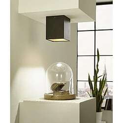 EGLO Plafonnier carré LED - Polasso L10 cm - Noir - Or