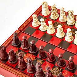 13 "x 13" Pliante En Bois Jeu d'échecs avec Queens, roi et Soldat À La Main Jeu de Plateau pour le Stockage pour Adulte Enfants Débutant Échiquier pas cher