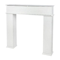 ARMOIRE DE RANGEMENT COMMODE MEUBLE DE RANGEMENT BUFFET CONTOUR DE CHEMINEE AVEC 3 PORTES EN BOIS BLANC 107X18XH100CM+Urban Living