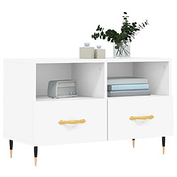 Avis Maison Chic Meuble TV scandinave - Banc TV pour salon Blanc 80x36x50 cm Bois d'ingénierie -MN34810