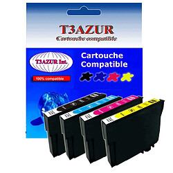 Lot de 4 cartouches d'encre compatibles Epson WorkForce WF-2810DWF, WF-2830DWF -T3AZUR Lot de 4 cartouches d'encre compatibles pour Epson WorkForce WF-2810DWF, WF-2830DWF -T3AZUR