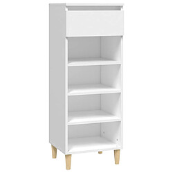 Maison Chic Armoire à Chaussures,Meuble de Rangement à Chaussures Blanc 40x36x105 cm Bois d'ingénierie -MN39827