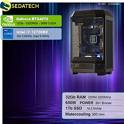 Sedatech PC Gamer Pro Tower • Intel i7-12700KF • RTX4070 • 32Go RAM • 1To SSD M.2 • sans OS