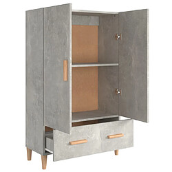 Avis vidaXL Buffet haut Gris béton 70x31x115 cm Bois d'ingénierie