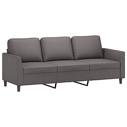 Avis vidaXL Ensemble de canapés 3 pcs avec coussins Gris Similicuir