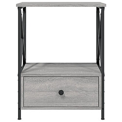 Maison Chic Table de chevet, Table de Nuit pour chambre salon sonoma gris 50x41x65 cm bois d'ingénierie pas cher