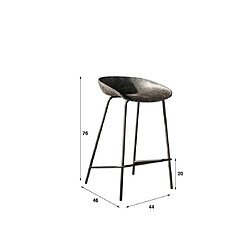 Lisa Design Wada - lot de quatre tabourets de bar - en simili cuir noir pas cher