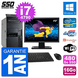 PC Tour Lenovo M93p Ecran 19" Intel i7-4790 RAM 16Go SSD 480Go Windows 10 Wifi · Occasion 