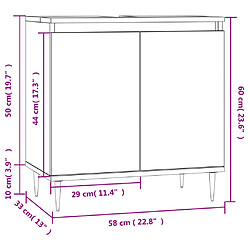 Acheter vidaXL Armoire de bain gris béton 58x33x60 cm bois d'ingénierie