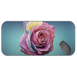 Universal (750x300x3) Grand tampon de souris de jeu avec couture de bord, tapis de souris à fleurs roses