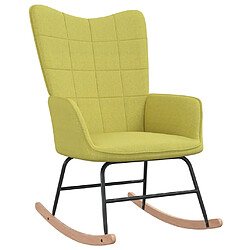 Avis Maison Chic Chaise à bascule avec tabouret | Fauteuil Relax Vert Tissu -GKD79842