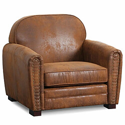 Paris Prix Fauteuil Club Vintage Balista 90cm Marron