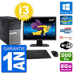 PC Tour Dell 9010 Ecran 22" Intel i3-3220 RAM 8Go Disque 500Go Windows 10 Wifi · Occasion 