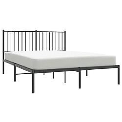 Avis vidaXL Cadre de lit métal sans matelas avec tête de lit noir 140x190cm