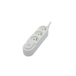 CHACON Bloc multiprise 3 prises 16 A avec interrupteur, câble 3 m HO5VV-F 3x1,5 mm² blanc - CHA47313