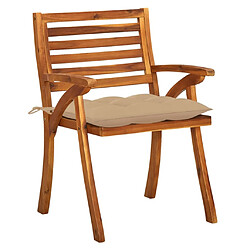 Acheter Maison Chic Lot de 4 Chaises de jardin avec coussins | chaises d'extérieur | Fauteuil Relax Bois de teck solide -GKD23927